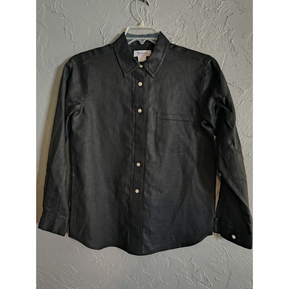 Lot Of 4 Westbound Shirt Women Button Up Collared Long Sleeve Pockets Size Small - Picture 7 of 12